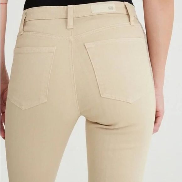 Adriano Goldschmied Jeans Womens 27R Tan Snake Isabelle High Rise Straight Crop - Picture 4 of 11